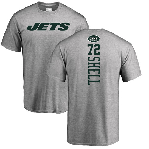 New York Jets Men Ash Brandon Shell Backer NFL Football #72 T Shirt->new york jets->NFL Jersey